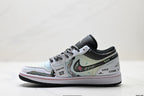 Nike Low-Top Sneakers White Black Graphic Unisex Collaboration Edition Style 54 detail view 4