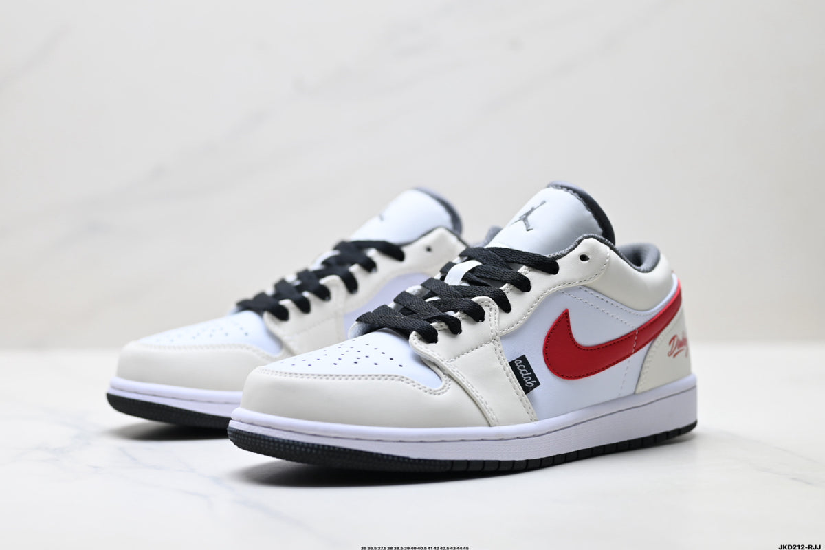 Nike Low-Top Sneakers White Black Red Unisex Collaboration Edition Style 58 detail view 5