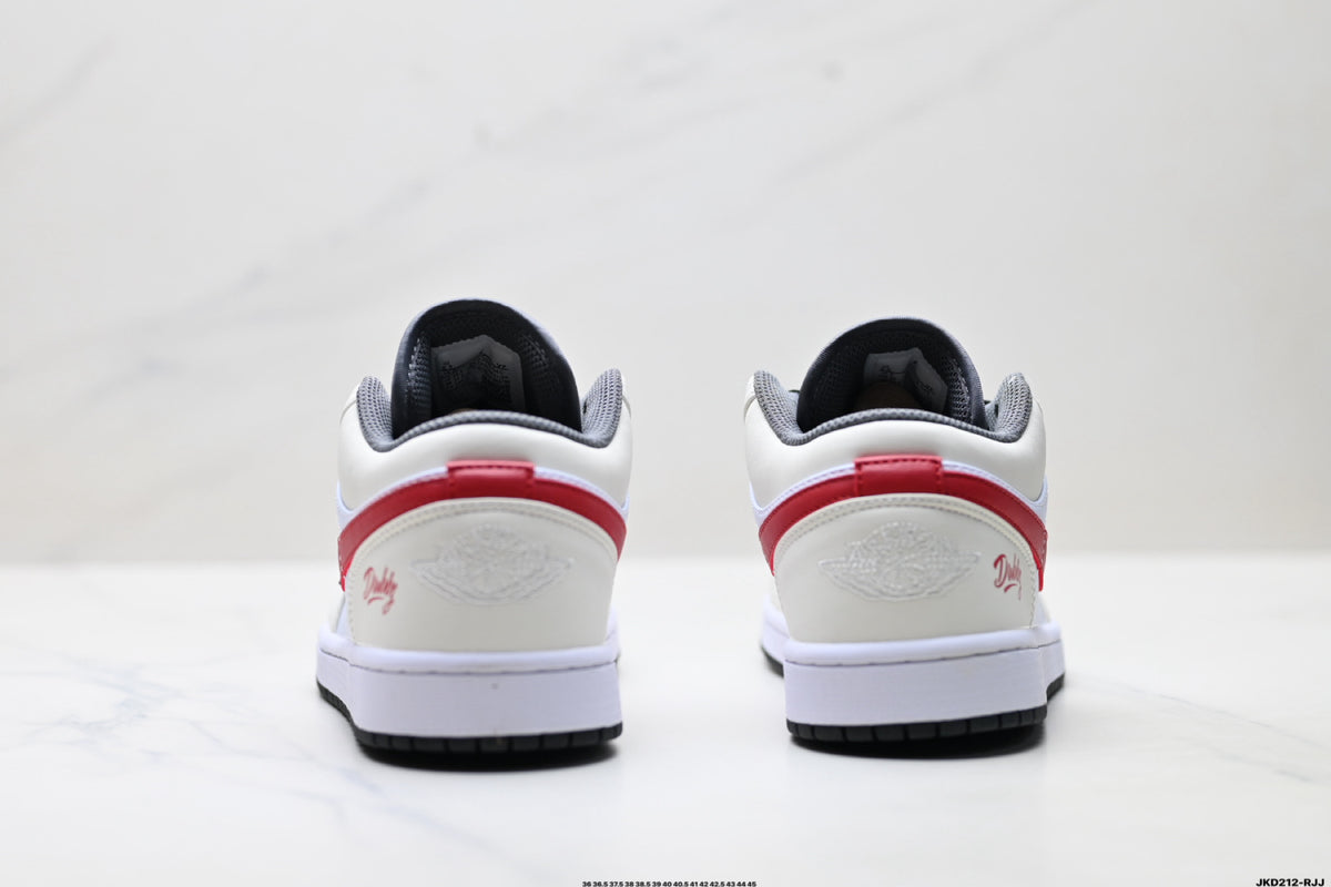 Nike Low-Top Sneakers White Black Red Unisex Collaboration Edition Style 58 detail view 7