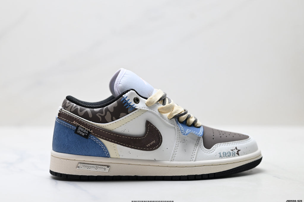 Nike Low-Top Sneakers White Brown Black Unisex Style 17 detail view 2