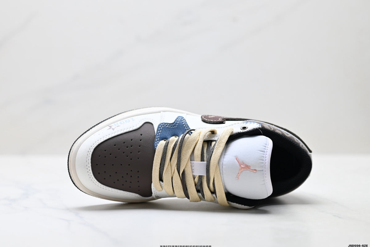 Nike Low-Top Sneakers White Brown Black Unisex Style 17 detail view 3