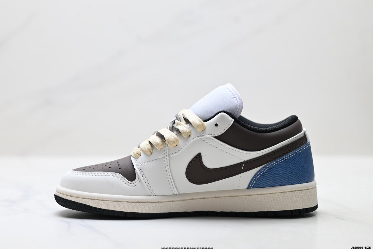 Nike Low-Top Sneakers White Brown Black Unisex Style 17 detail view 4