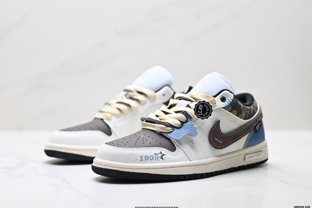 Nike Low-Top Sneakers White Brown Black Unisex Style 17 detail view 5