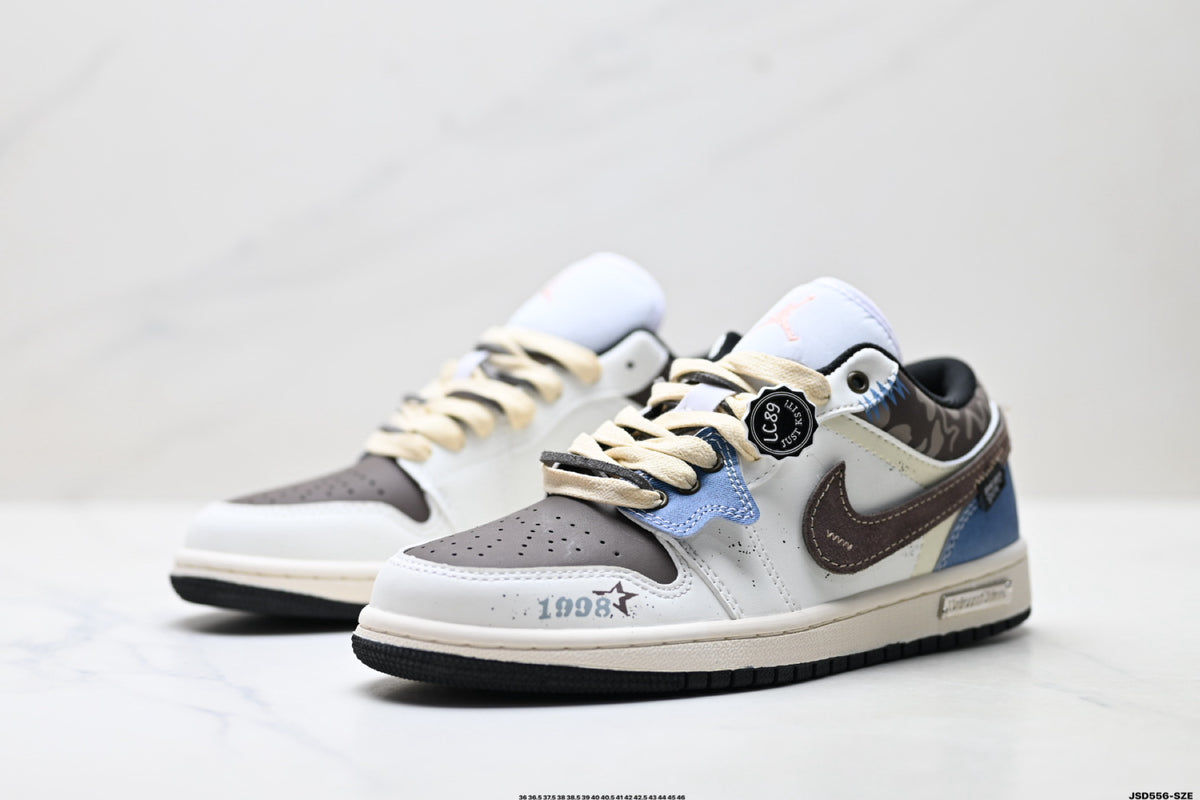 Nike Low-Top Sneakers White Brown Black Unisex Style 17 detail view 5