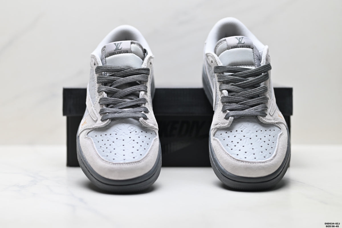 Nike Low-Top Sneakers White Gray Unisex Style 14 detail view 8