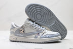 Nike Low-Top Sneakers White Gray Cartoon Unisex Collaboration Edition Style 35 detail view 6