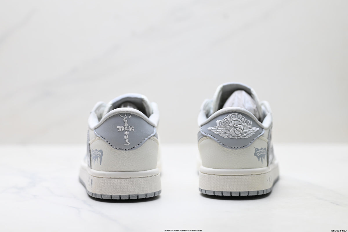 Nike Low-Top Sneakers White Gray Cartoon Unisex Collaboration Edition Style 35 detail view 7