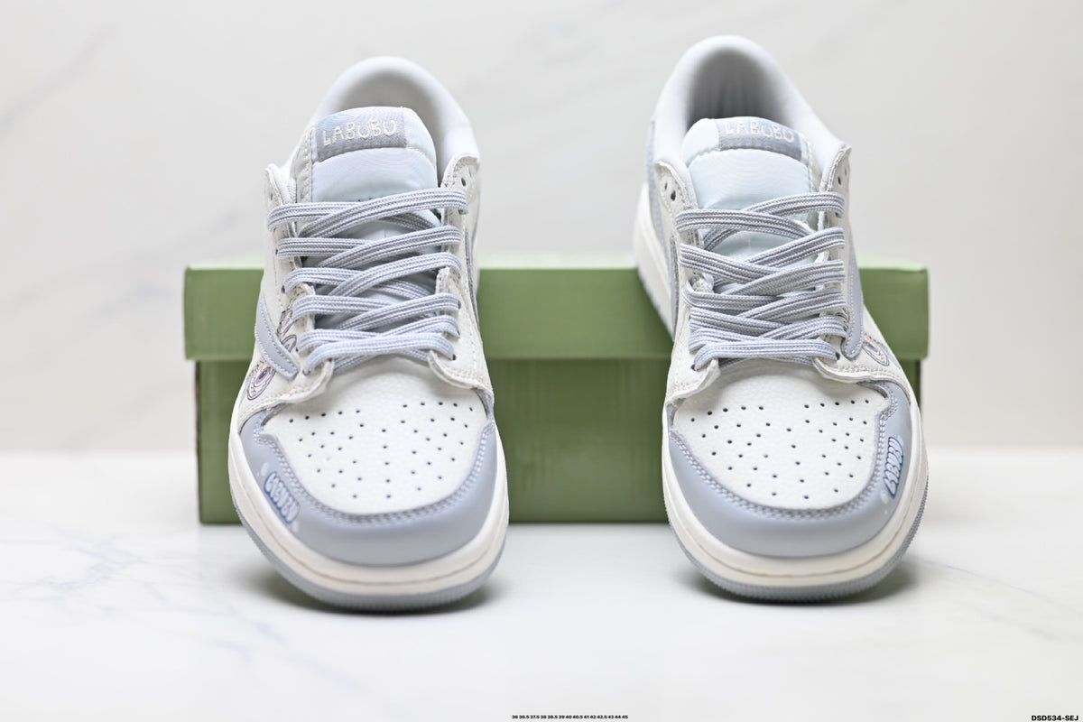 Nike Low-Top Sneakers White Gray Cartoon Unisex Collaboration Edition Style 35 detail view 8