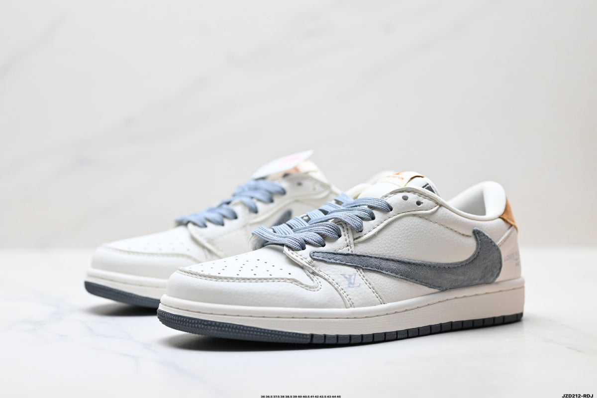 Nike Low-Top Sneakers White Gray Print Unisex Collaboration Edition Style 38 detail view 5