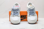 Nike Low-Top Sneakers White Gray Print Unisex Collaboration Edition Style 38 detail view 8
