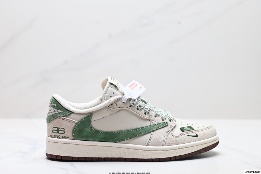 Nike Low-Top Sneakers White Green Unisex Style 04 detail view 2