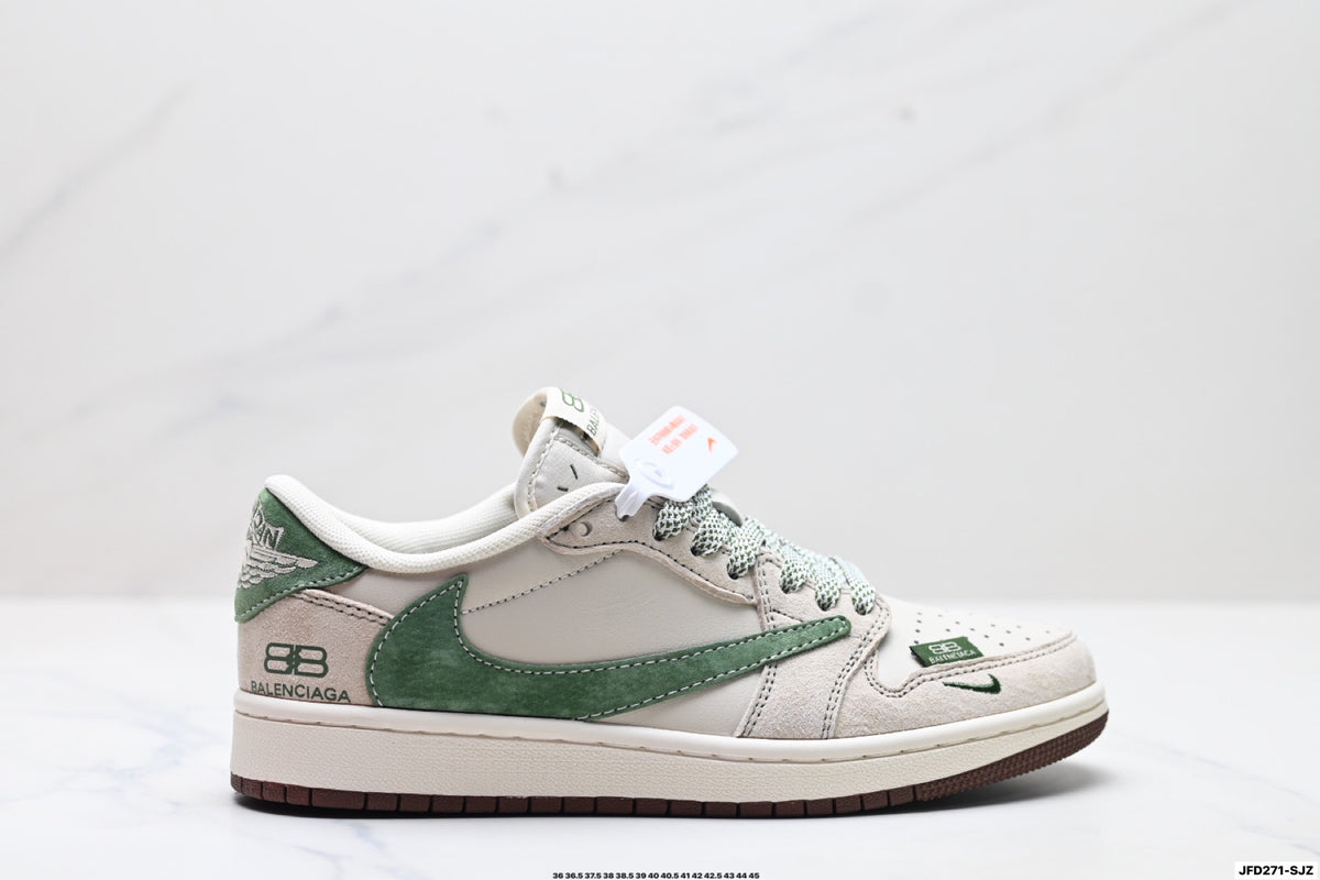 Nike Low-Top Sneakers White Green Unisex Style 04 detail view 2