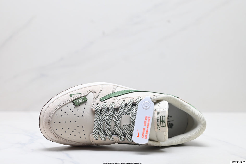 Nike Low-Top Sneakers White Green Unisex Style 04 detail view 3