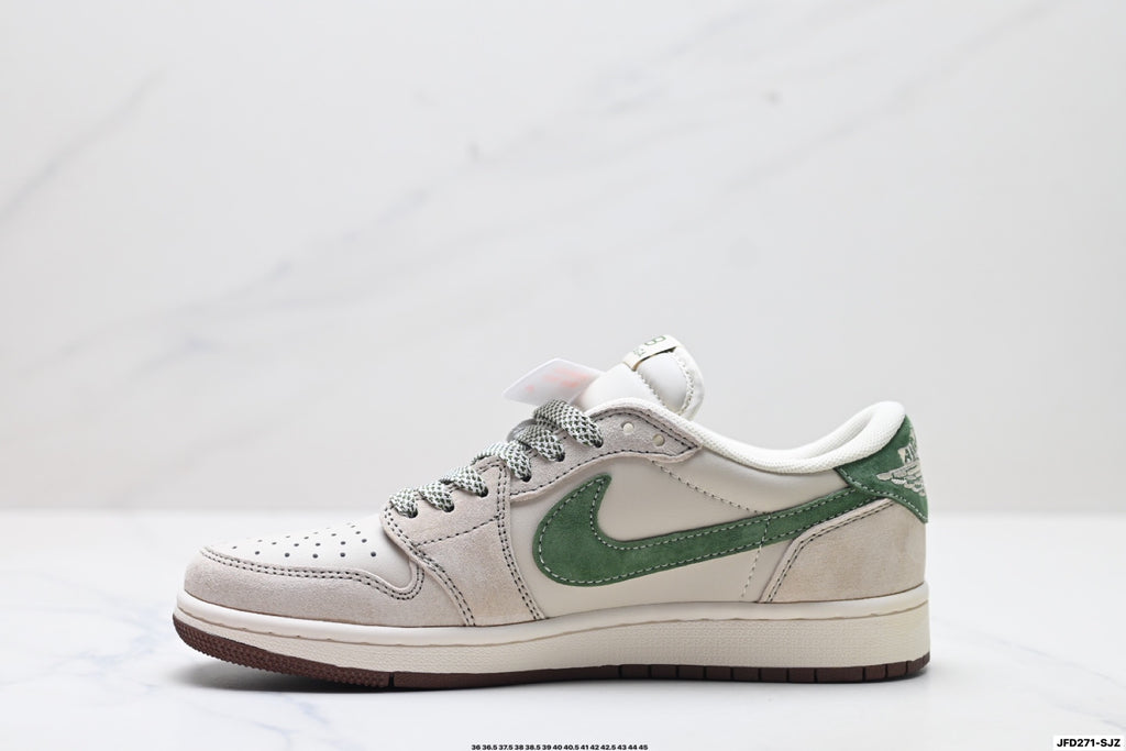 Nike Low-Top Sneakers White Green Unisex Style 04 detail view 4
