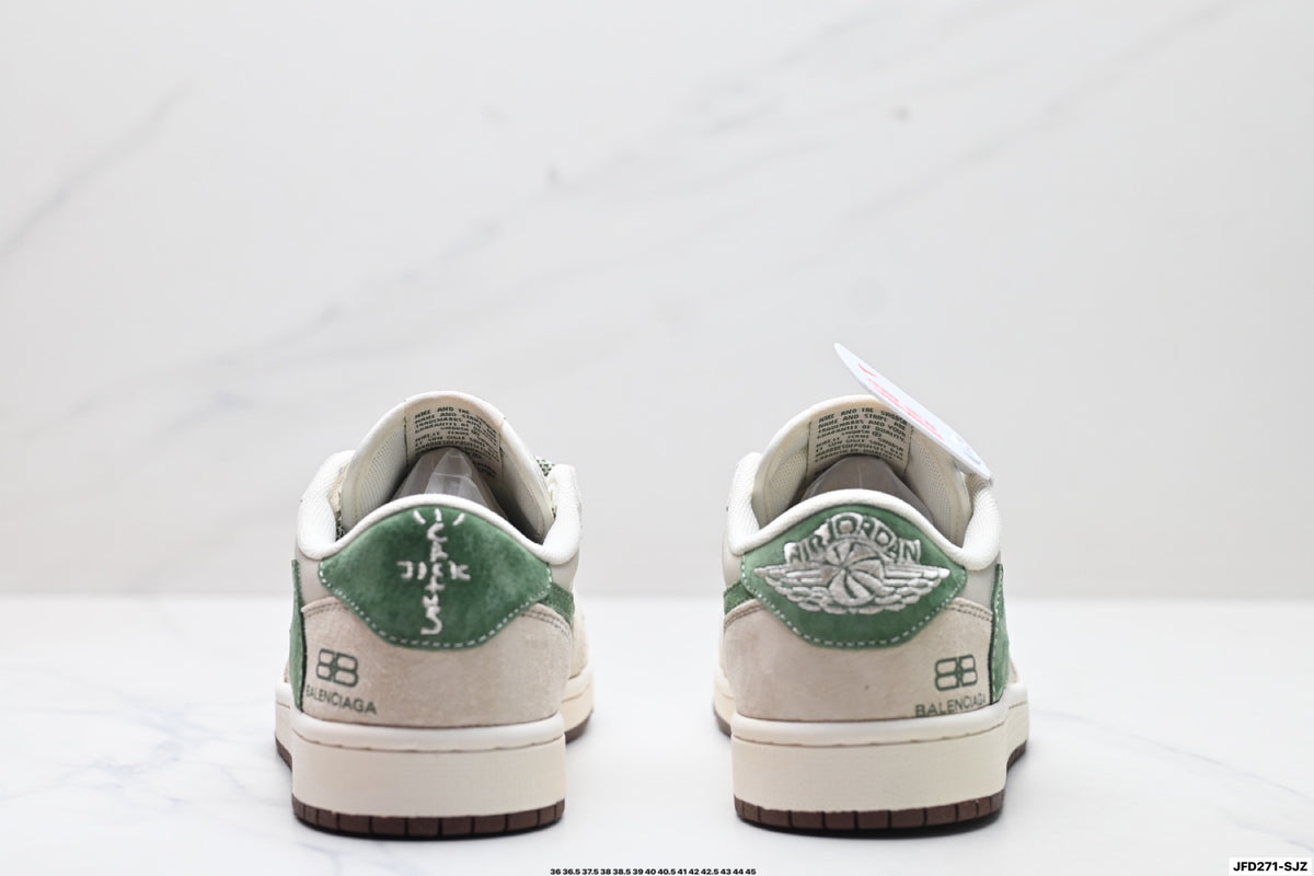 Nike Low-Top Sneakers White Green Unisex Style 04 detail view 7