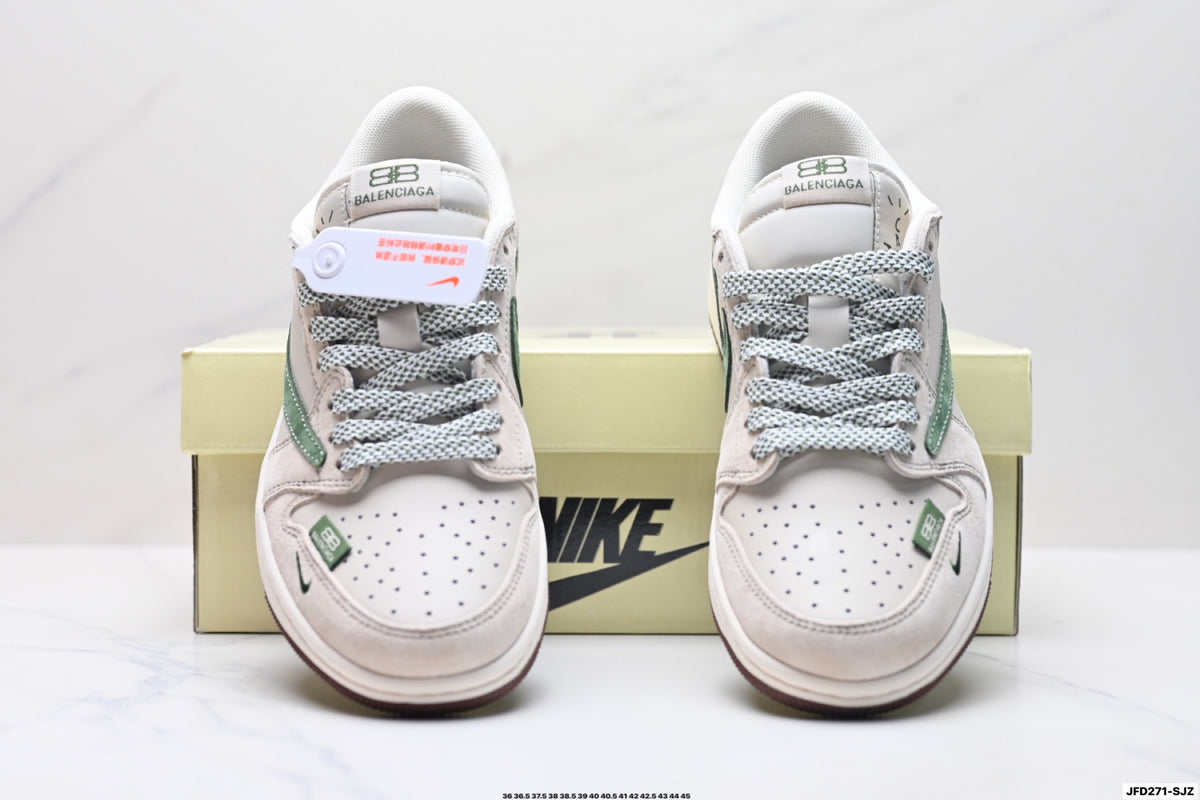 Nike Low-Top Sneakers White Green Unisex Style 04 detail view 8