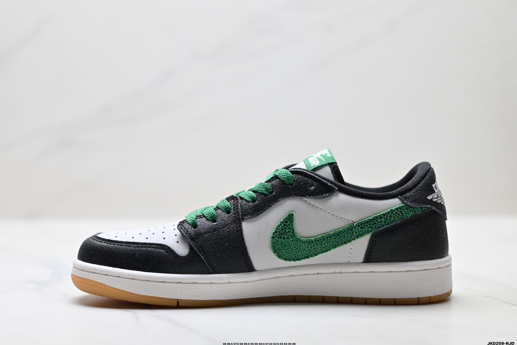 Nike Low-Top Sneakers White Green Black Unisex Collaboration Edition Style 57 detail view 4