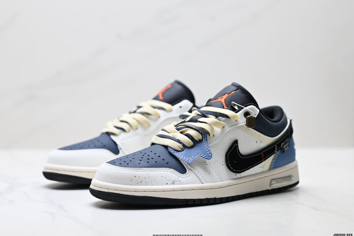 Nike Low-Top Sneakers White Navy Beige Unisex Style 28 detail view 5