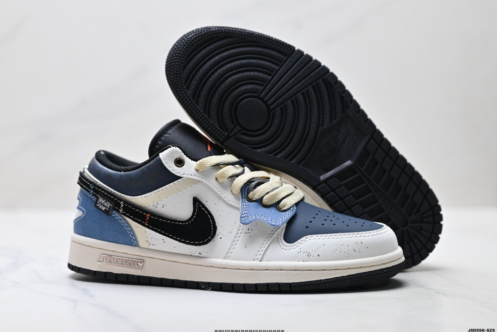 Nike Low-Top Sneakers White Navy Beige Unisex Style 28 detail view 6