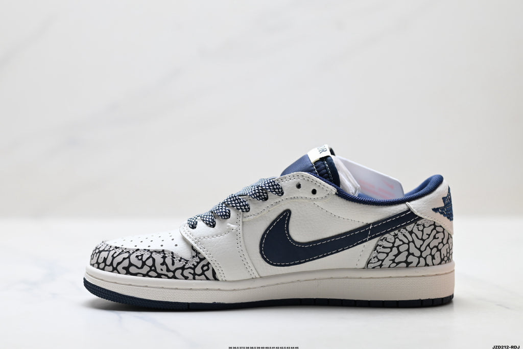 Nike Low-Top Sneakers White Navy Print Alt Unisex Collaboration Edition Style 39 detail view 4
