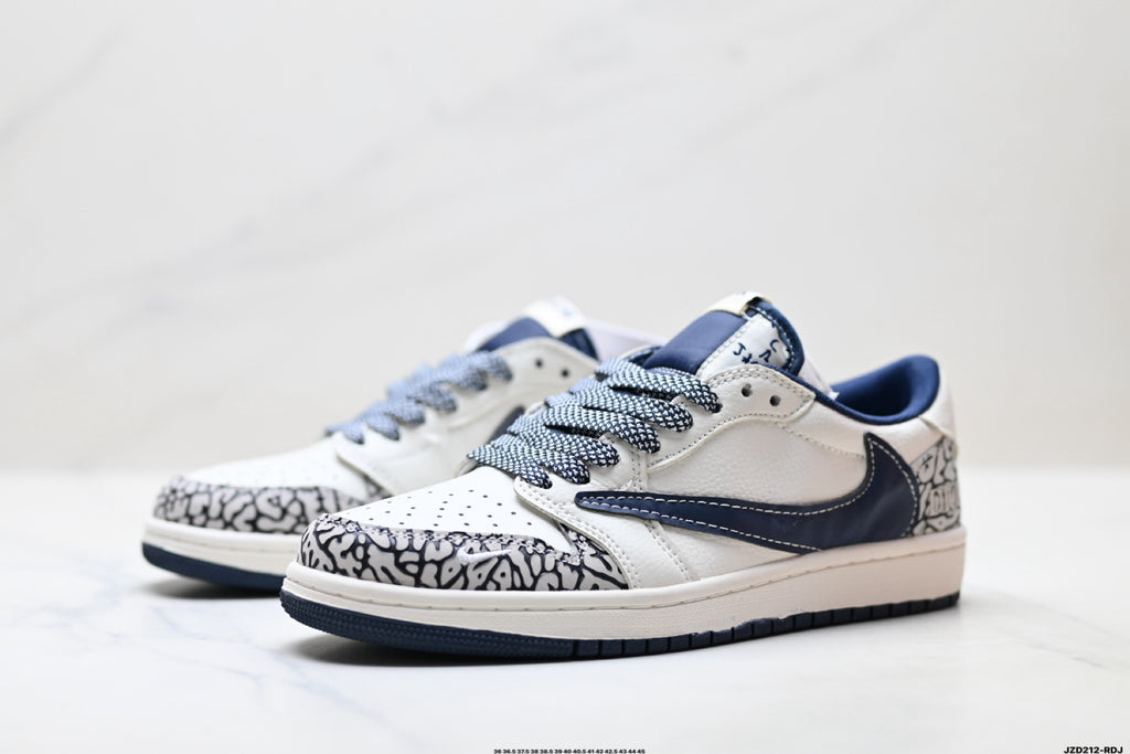 Nike Low-Top Sneakers White Navy Print Alt Unisex Collaboration Edition Style 39 detail view 5