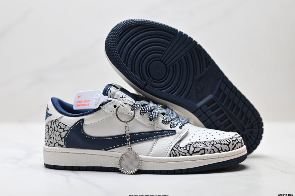 Nike Low-Top Sneakers White Navy Print Alt Unisex Collaboration Edition Style 39 detail view 6