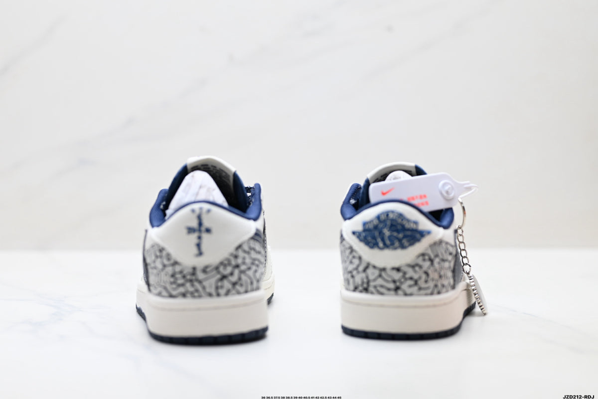 Nike Low-Top Sneakers White Navy Print Alt Unisex Collaboration Edition Style 39 detail view 7