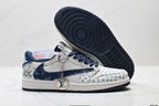 Nike Low-Top Sneakers White Navy Print Unisex Collaboration Edition Style 37 detail view 6