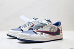 Nike Low-Top Sneakers White Navy Red Graphic Unisex Collaboration Edition Style 27 detail view 5