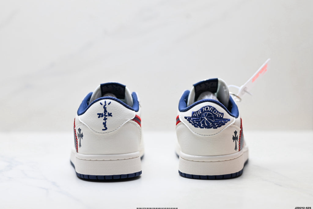Nike Low-Top Sneakers White Navy Red Graphic Unisex Collaboration Edition Style 27 detail view 7