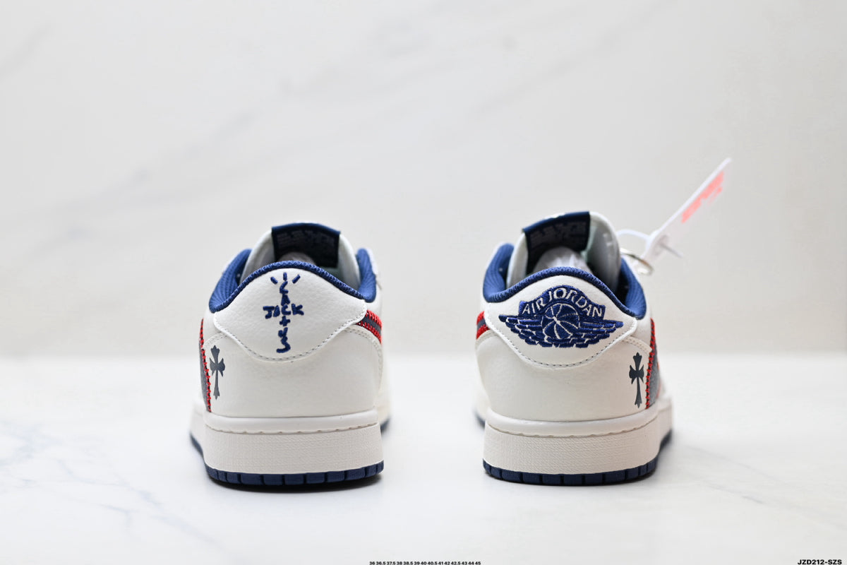 Nike Low-Top Sneakers White Navy Red Graphic Unisex Collaboration Edition Style 27 detail view 7