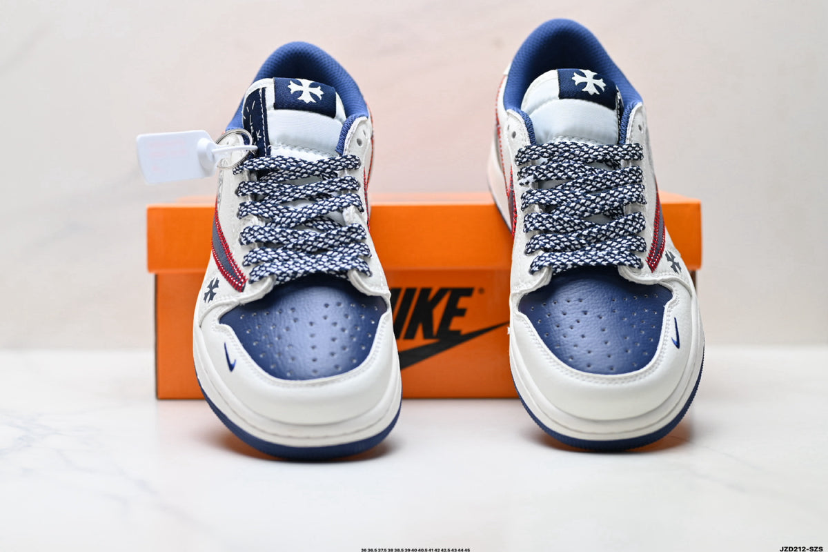 Nike Low-Top Sneakers White Navy Red Graphic Unisex Collaboration Edition Style 27 detail view 8