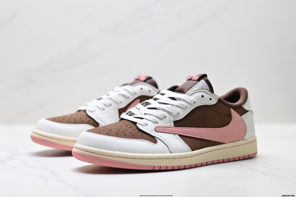Nike Low-Top Sneakers White Pink Brown Unisex Style 29 detail view 5