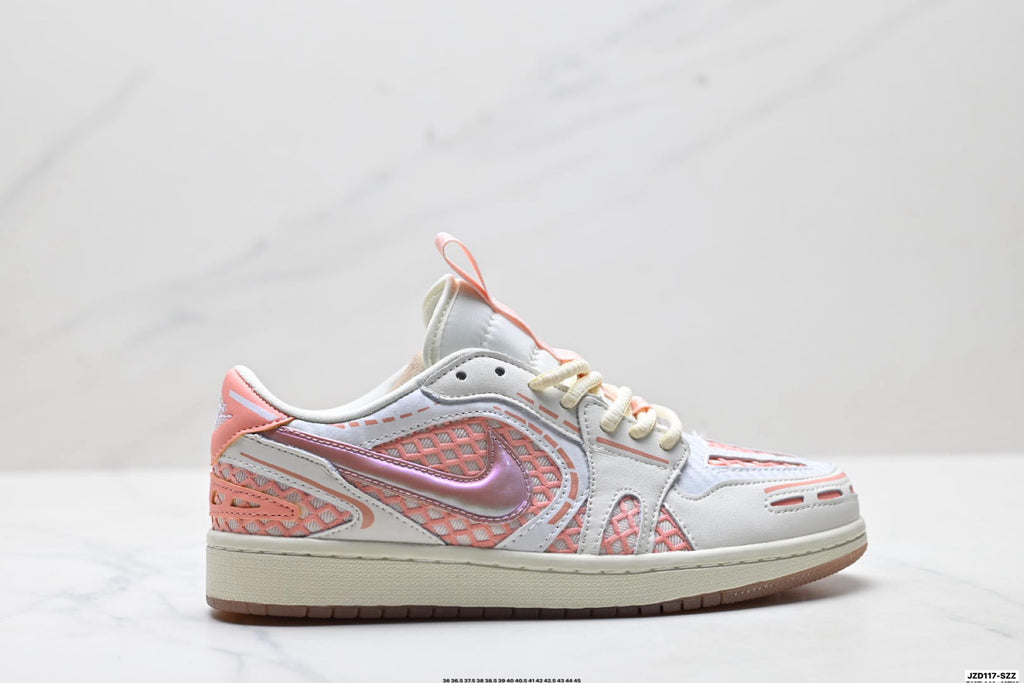 Nike Low-Top Sneakers White Pink Monogram Unisex Collaboration Edition Style 16 detail view 2