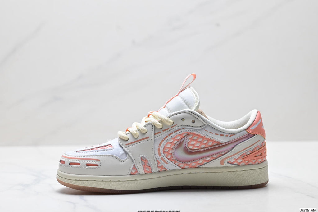 Nike Low-Top Sneakers White Pink Monogram Unisex Collaboration Edition Style 16 detail view 4