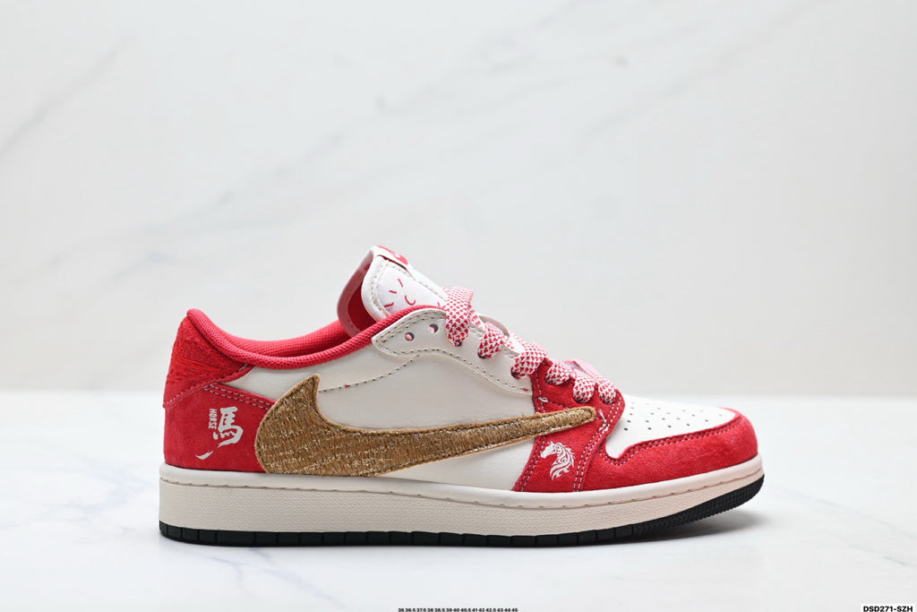 Nike Low-Top Sneakers White Red Unisex Style 25 detail view 2