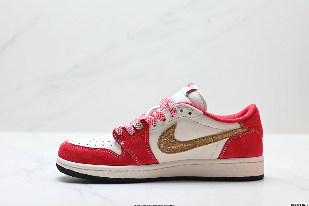 Nike Low-Top Sneakers White Red Unisex Style 25 detail view 4