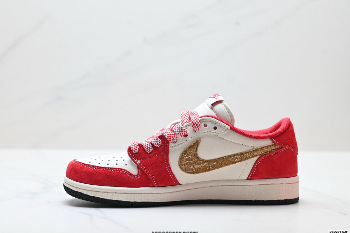 Nike Low-Top Sneakers White Red Unisex Style 25 detail view 4