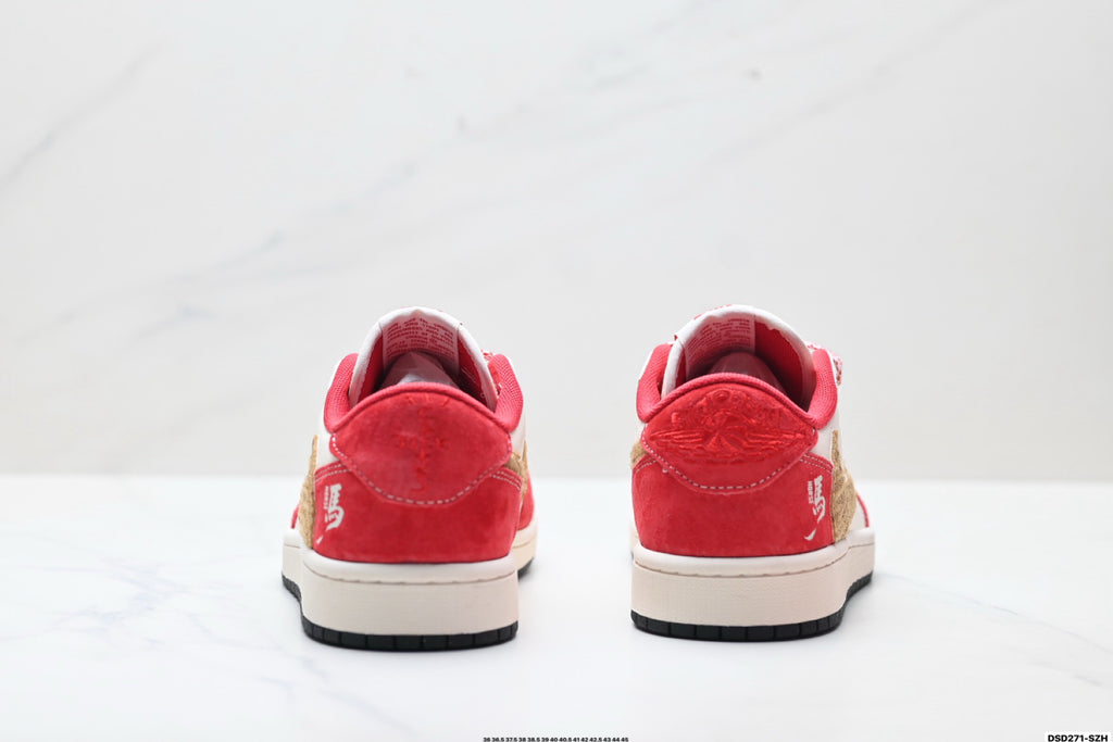 Nike Low-Top Sneakers White Red Unisex Style 25 detail view 7
