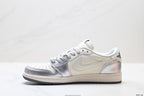 Nike Low-Top Sneakers White Silver Unisex Style 06 detail view 4
