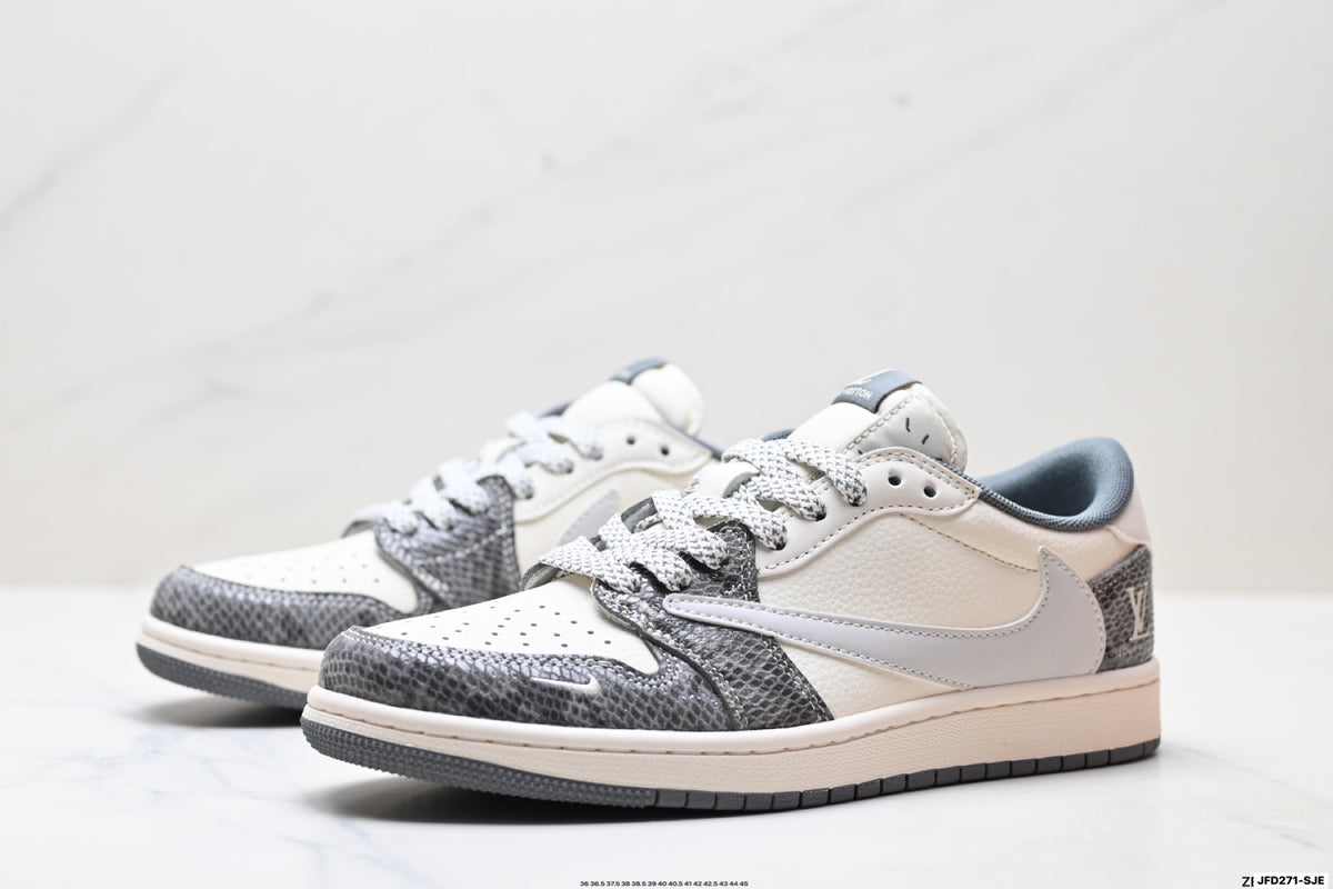 Nike Low-Top Sneakers White Silver Navy Unisex Collaboration Edition Style 08 detail view 5