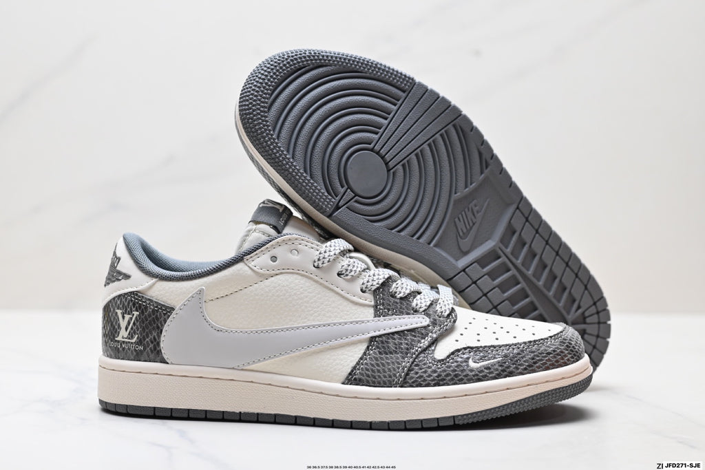 Nike Low-Top Sneakers White Silver Navy Unisex Collaboration Edition Style 08 detail view 6