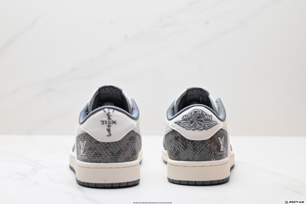 Nike Low-Top Sneakers White Silver Navy Unisex Collaboration Edition Style 08 detail view 7