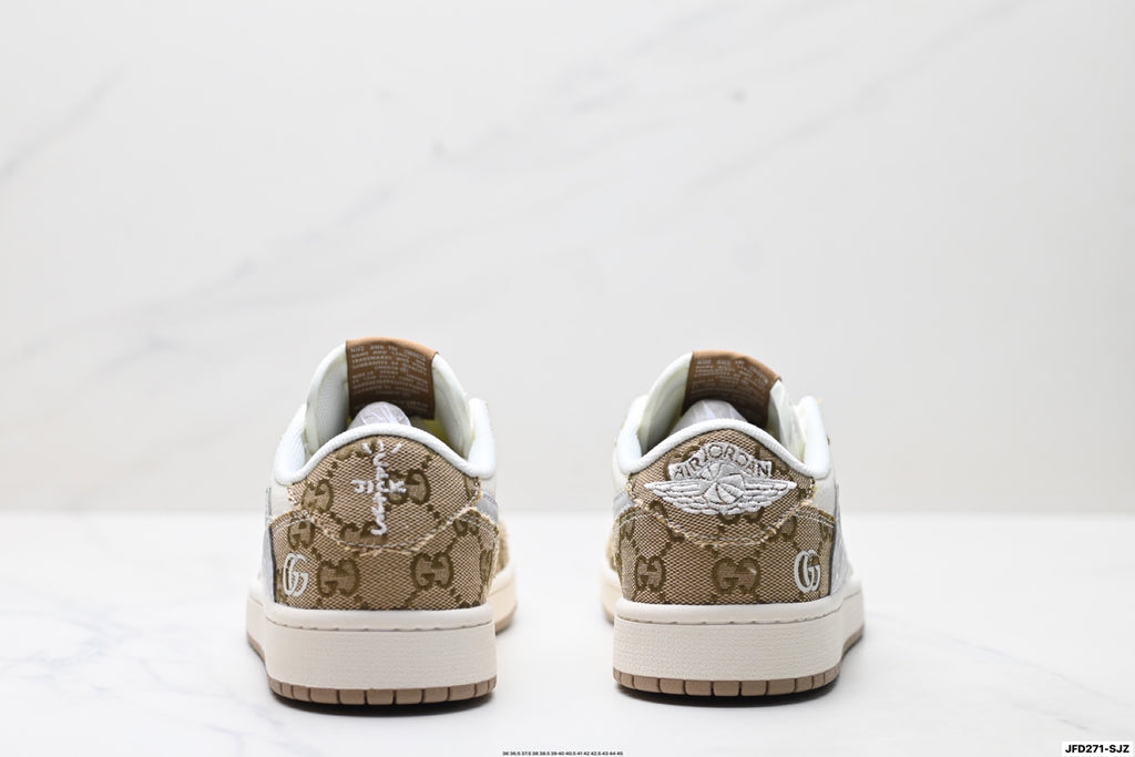 Nike Low-Top Sneakers White Tan Monogram Unisex Collaboration Edition Style 05 detail view 7