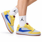 Nike Low-Top Sneakers Yellow Blue Unisex Style 31 white background lifestyle main view