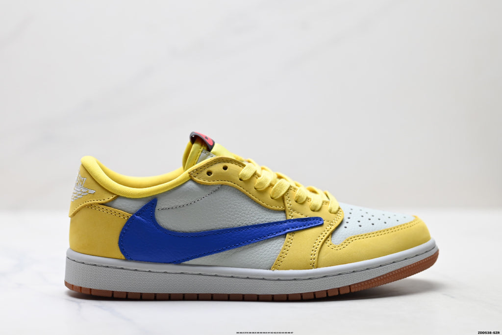 Nike Low-Top Sneakers Yellow Blue Unisex Style 31 detail view 2
