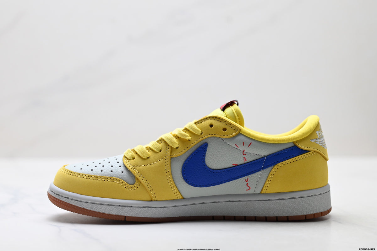 Nike Low-Top Sneakers Yellow Blue Unisex Style 31 detail view 4