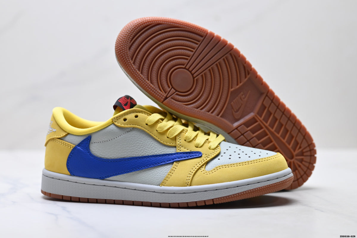 Nike Low-Top Sneakers Yellow Blue Unisex Style 31 detail view 6