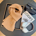 Prada Style Rib-Knit Logo Scarf product detail 2