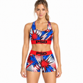 PSD Style Comic Print Women's Athletic Set - model front view